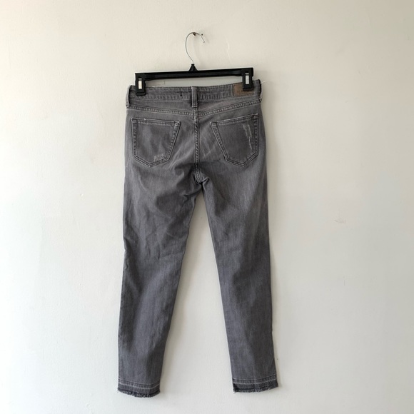 Zara Ankle Cropped Skinny Jeans Raw Hem Distressed - Picture 5 of 6